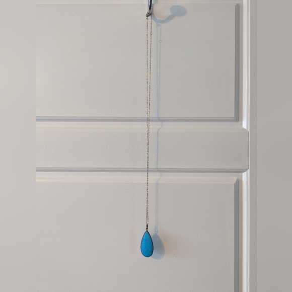 Blue Ruby turquoise stone gold pendant necklace - Picture 3 of 5